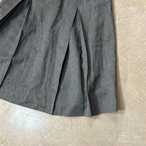 Vintage Trescher Grey Pleated A Line Midi Skirt Size 13 Waist 15" - Picture 3 of 6